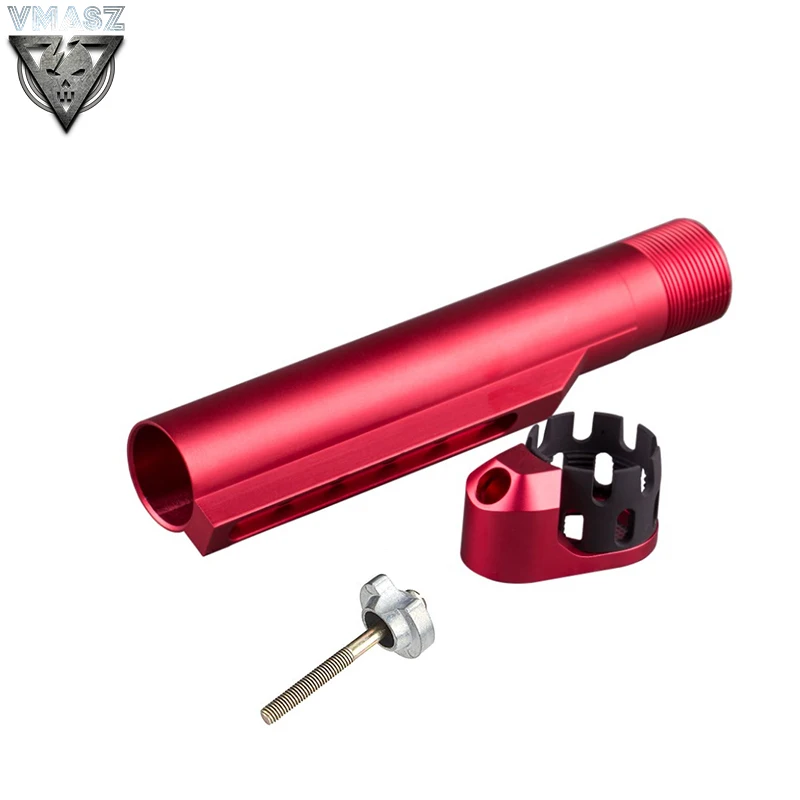 RED Vmasz 6 позиция со трубы замок головка для страйкбола AEG M4/M16 AR увеличенные корончатая гайка Принадлежности для охоты - Цвет: RED