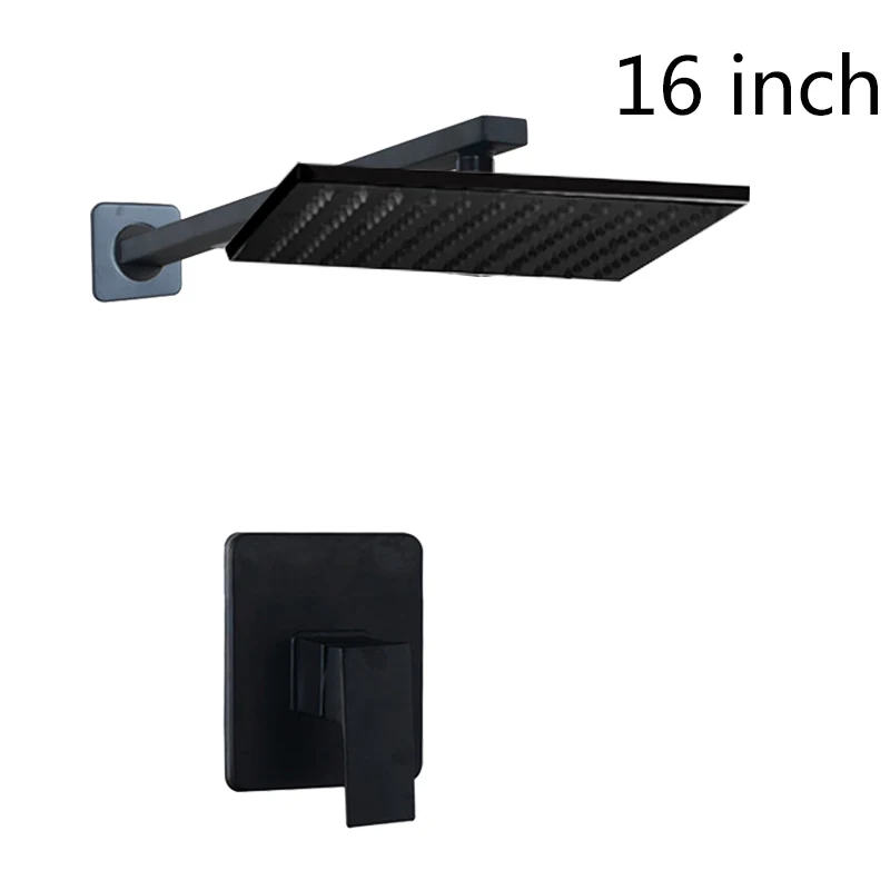 Thick 16 Inch OUBONI 8 10 12 16 дюймов черная живопись Ванная комната квадратная душевая головка настенный Твердый латунный Смеситель для ручного душа - Цвет: Thick 16 Inch