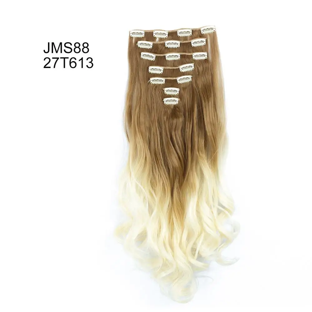 #99 Valenwigs волнистые синтетические волосы на заколках для наращивания, волосы на заколках, 7 шт./компл. 2" 130g градиент Omber Цвет Для женщин шиньоны для стержня волоса - Цвет: #99