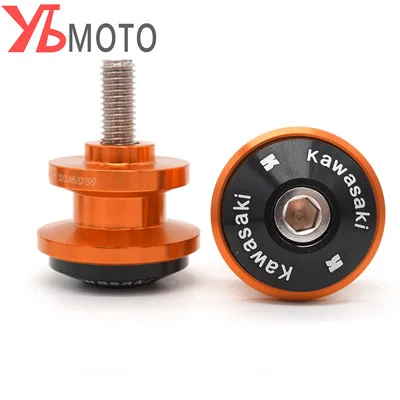 Orange-8MM Аксессуары для мотоциклов алюминиевый маятник Катушки слайдер стенд винты для Kawasaki Z800 Z1000 Z000SX ZX6R ZX10R z900 z650 NINJA - Цвет: Orange-8MM