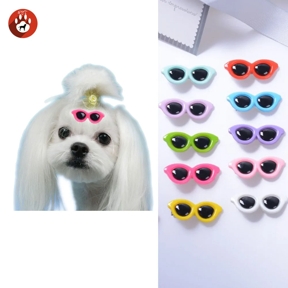 2 шт. модный стиль собачья шерсть банты аксессуары для собак очки заколка волос