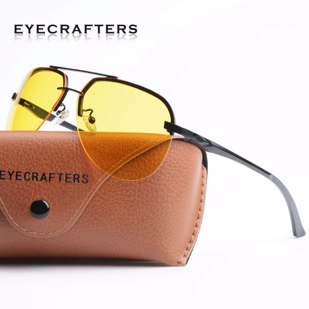 Мужские алюминиевые поляризованные солнцезащитные очки-авиаторы HD ночного