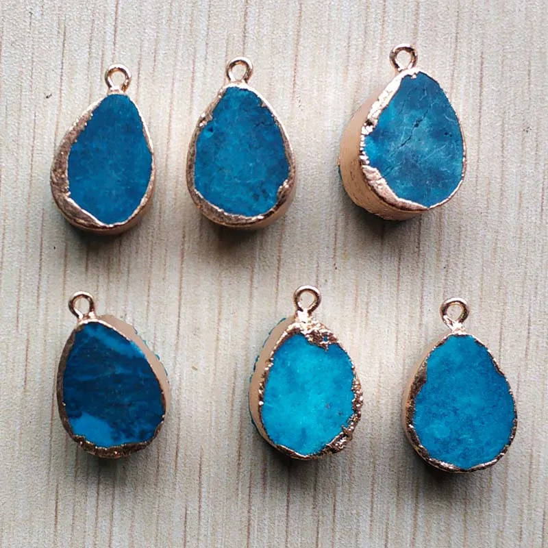 Оптовая продажа 6 шт./лот модные подвески в виде натуральных кристаллов синего