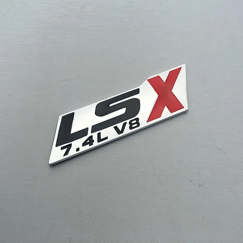 1 шт. 3D металлический LT1 LS1 LS3 LS6 LT9 LSX 5.7L 6.8L 7.4L V8 значок боковой эмблемы заднего перемещения украшения автомобиля наклейки для стайлинга автомобиля - Название цвета: LSX 7.4L V8