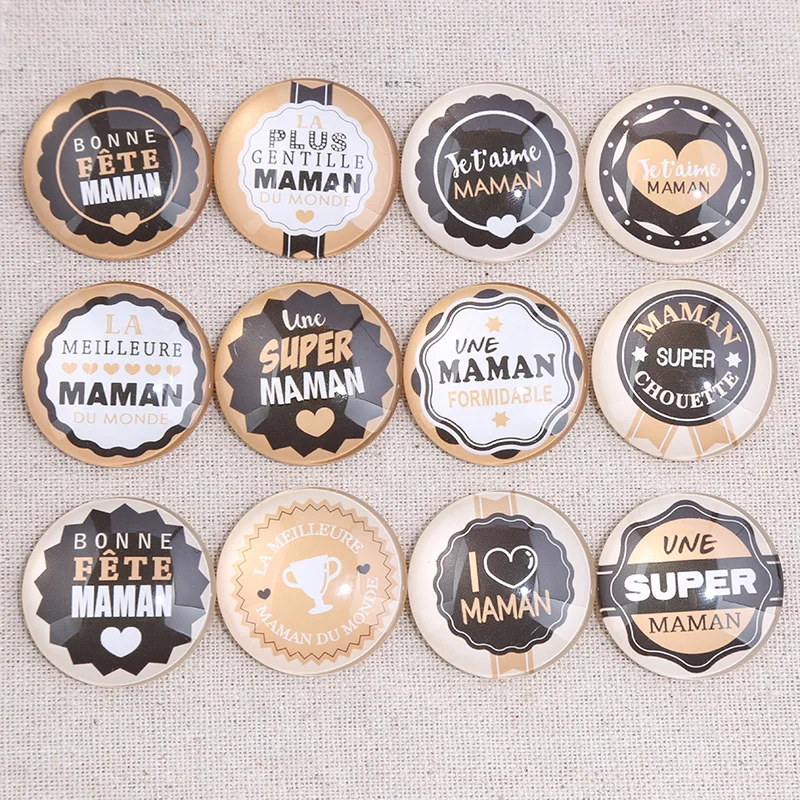 Onwear смешанные maman фото круглые стеклянные бусины для создания 18 мм 20 25 30 Фурнитура
