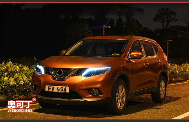 AKD автомобильные стильные фары для Nissan X-trail Rouge светодиодный фонарь- DRL Hid опция Головной фонарь Ангел глаз луч аксессуары