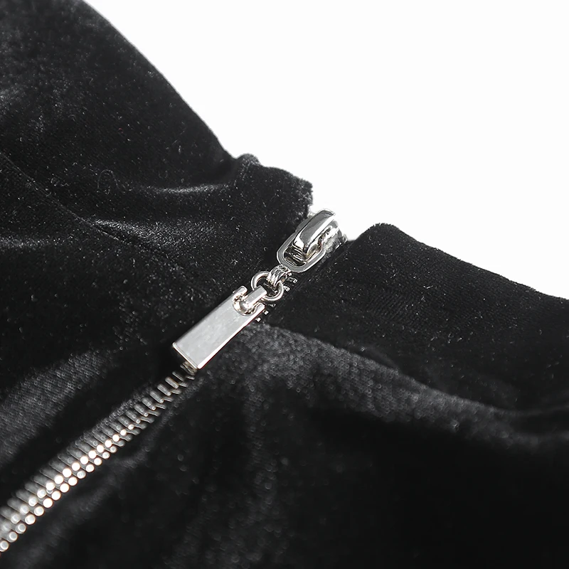 BOOTY JEANS 2017 Autumn New European And American High-End Women's Velvet High-Neck Short-Sleeved Slim Solid Color Dress Female | Женская