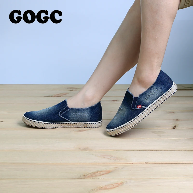 GOGC Джинсовая обувь женская дышащие кеды женские слипоны на весну повседневная