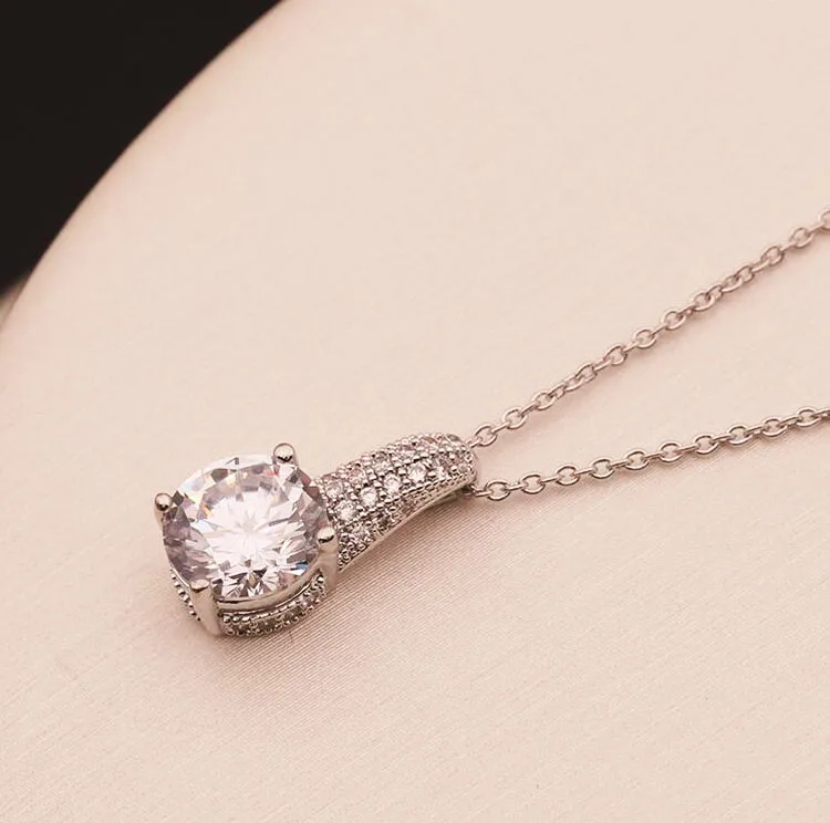 Ожерелье с кулоном стразы из циркония класса ААА и премиум милое колье подвеской