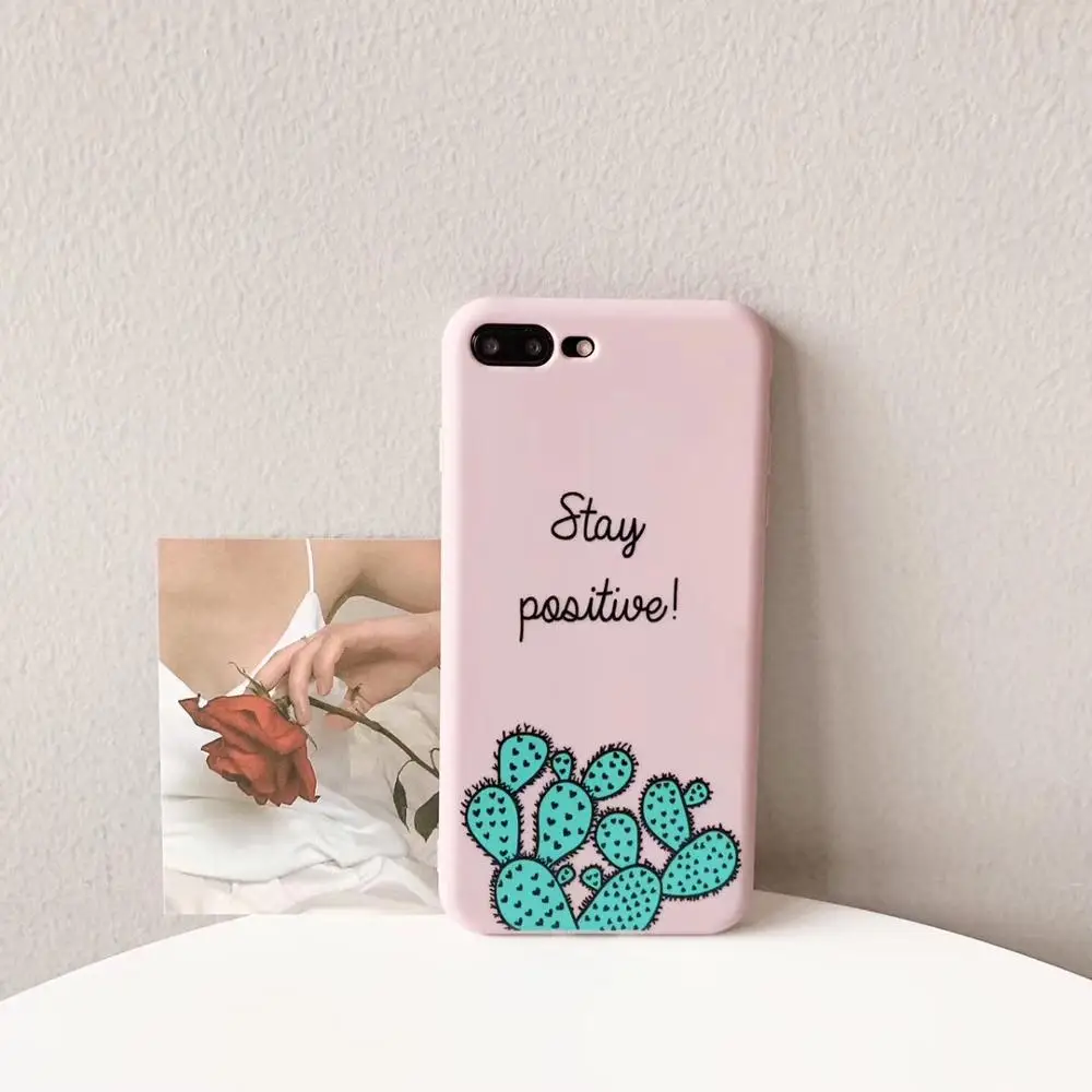 Matte Lovely cactus phone cases for iphone X XR XS Max Cartoon dinosaur Soft TPU case For 6 6s 7 8 plus back cover |