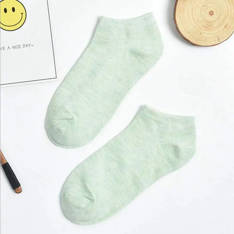 style 2 green Хлопковые невидимые женские носки, милые однотонные носки-башмачки для беременных девочек, женские носки на весну и лето, Sokken - Цвет: style 2 green