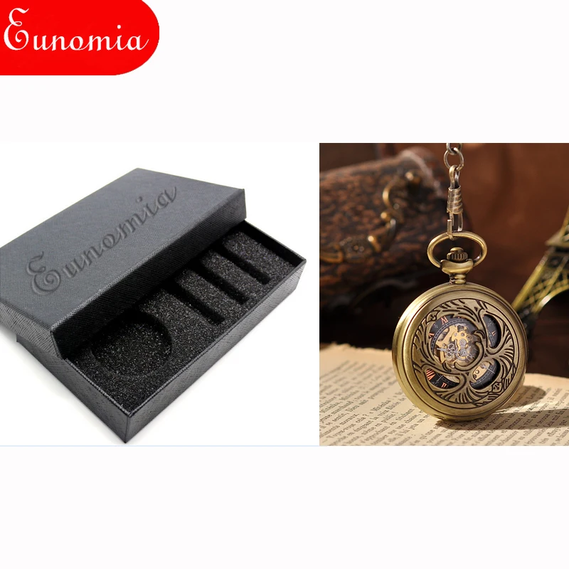 Часы скелетоны Мужские механические Модные Винтажные золотистые карманные