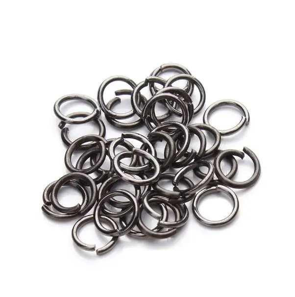gunmetal black Прыжок моды Разделение кольца KC Золотой/Серебряный/пистолет черный Цвет открытия соединения колец подходит для ювелирных изделий орнамент 3/4/5/6/7/8/10/12 мм - Цвет: gunmetal black