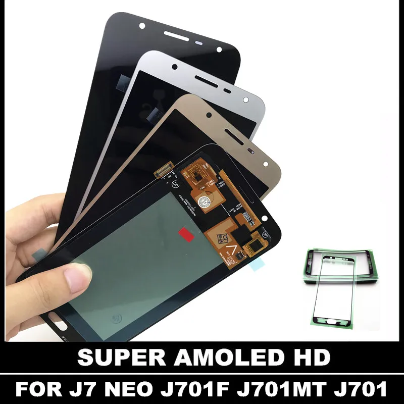 Замена AMOLED LCD для Samsung Galaxy J7 neo J701 J701F J701M дисплей кодирующий преобразователь