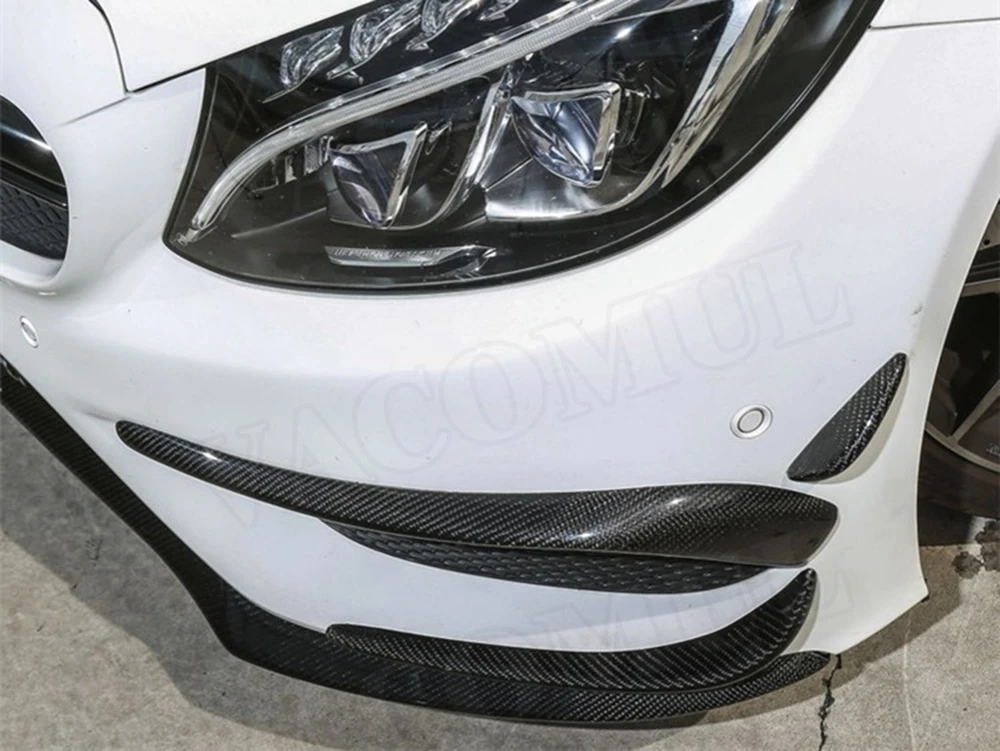 Передний бампер из углеродного волокна для Mercedes Benz C63 AMG C180 C200 2015 2017|Амортизаторы| |