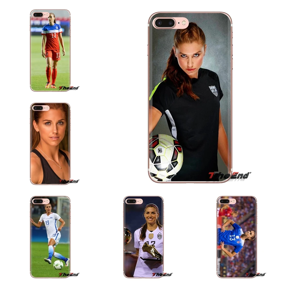 For iPod Touch Apple iPhone 4 4S 5 5S SE 5C 6 6S 7 8 X XR XS Plus MAX Alex Morgan American Soccer star Transparent TPU Skin Case |