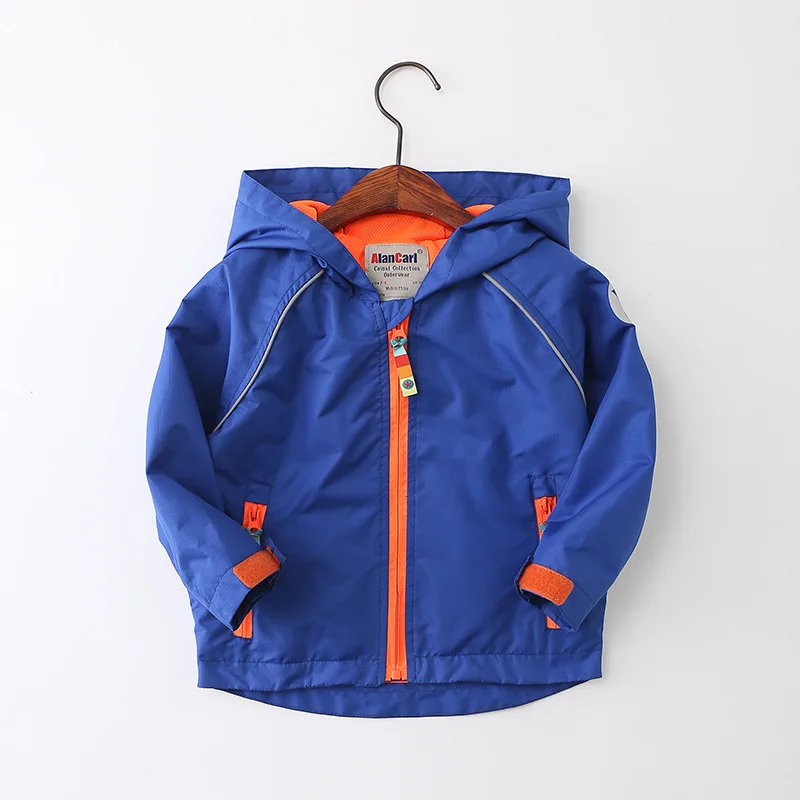 Ветровка на молнии с капюшоном для мальчиков и девочек водонепроницаемая