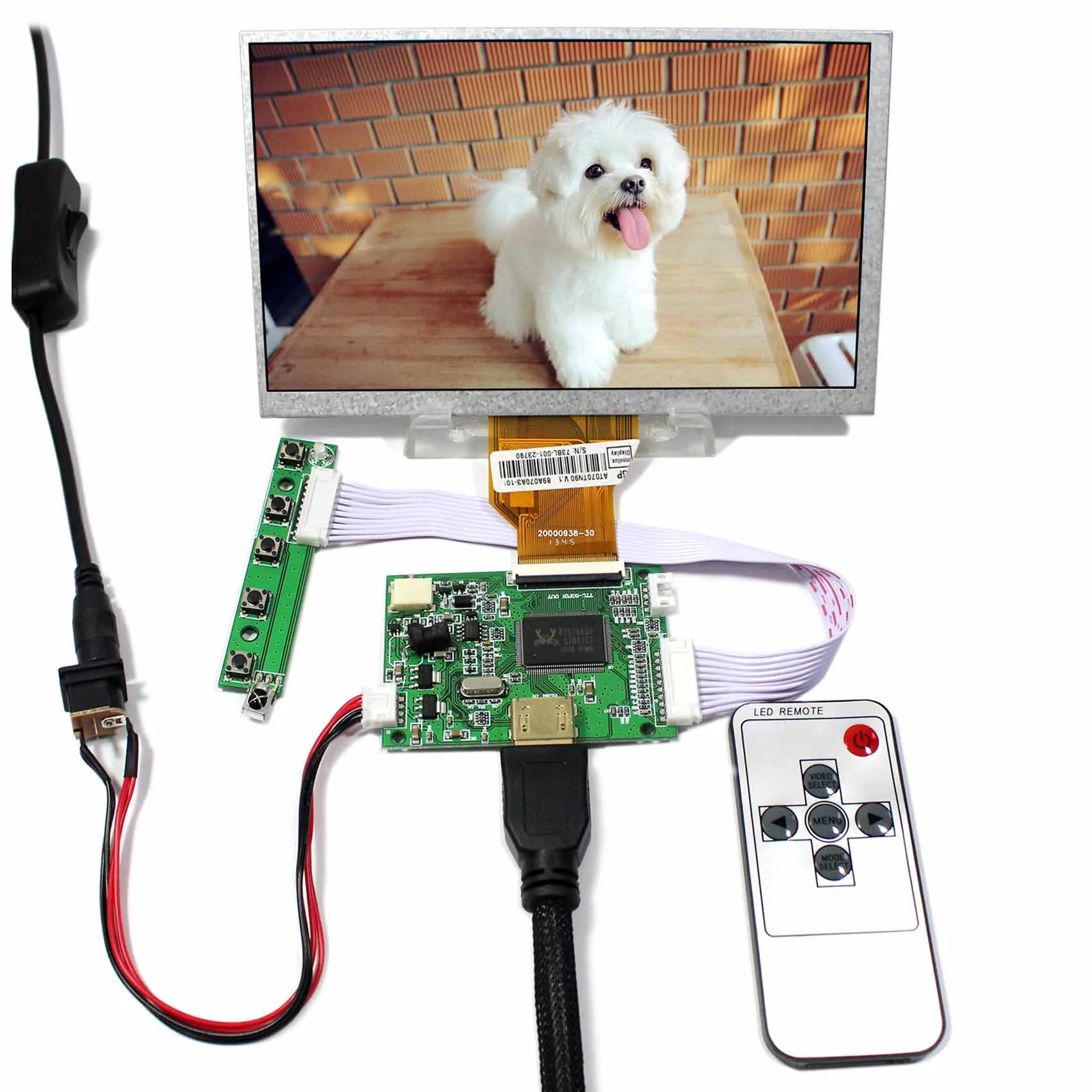 

HD MI input LCD controller board VS-TY50-V2+7inch 800x480 AT070TN90 lcd panel+Remote control
