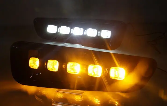 2 шт. DRL светодиодный дневные ходовые огни Противотуманные фары для Ford Raptor SVT F150 с сигналом поворота желтый стиль реле