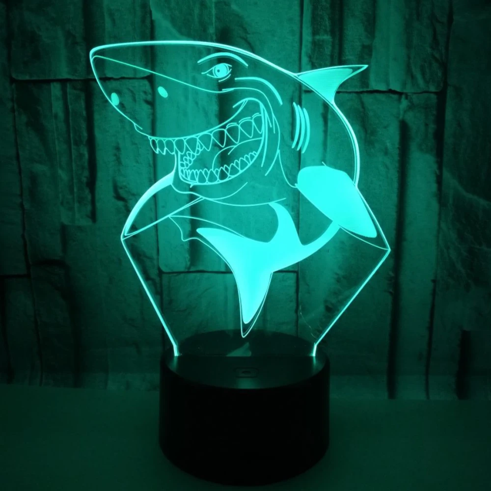 3D лампа в форме акулы животные освещение стол USB LED ночные светильники подарок для
