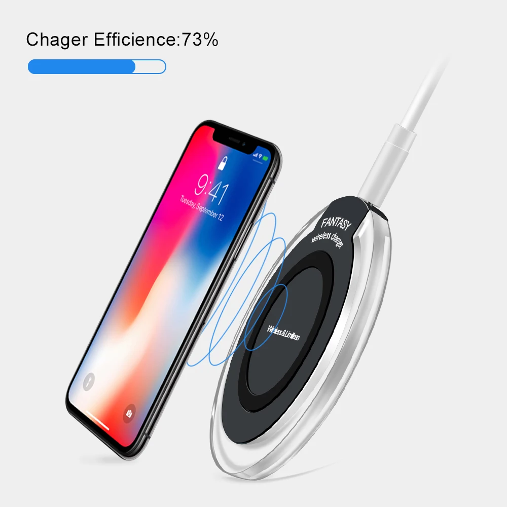Qi Беспроводное зарядное устройство для iPhone X XS MAX XR 8 Plus Быстрая зарядка samsung S10 S8 S9
