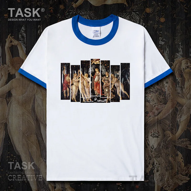 Personality fashion oil painting mens t-shirt Primavera retro funny print Short sleeve clothes cotton summer casual Streetwear | Мужская