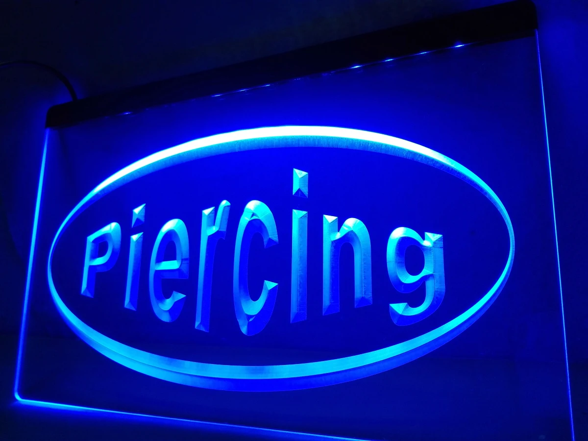 LB162-открыть пирсинг Дисплей логотип светодиодный неоновый светильник знак для