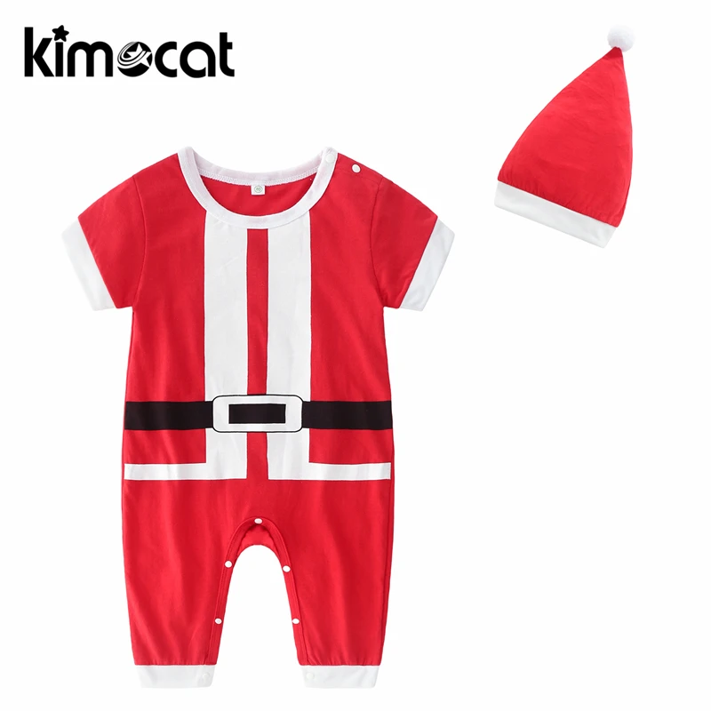 

Kimocat Baby Boy Girl Clothes 2018 Christmas Costume Long Sleeve Newborn Clothes Red Unisex Baby Jumpsuits Onesie Baby Rompers