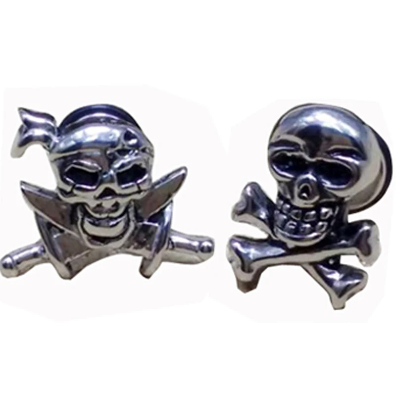 Серьги-гвоздики мужские из нержавеющей стали в стиле панк рок пиратский череп