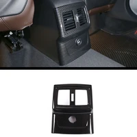 carbon fiber style armrest rear row air conditioning vent outlet cover trim accessories for bmw x1 f48 2016 2018 x2 f47 2018