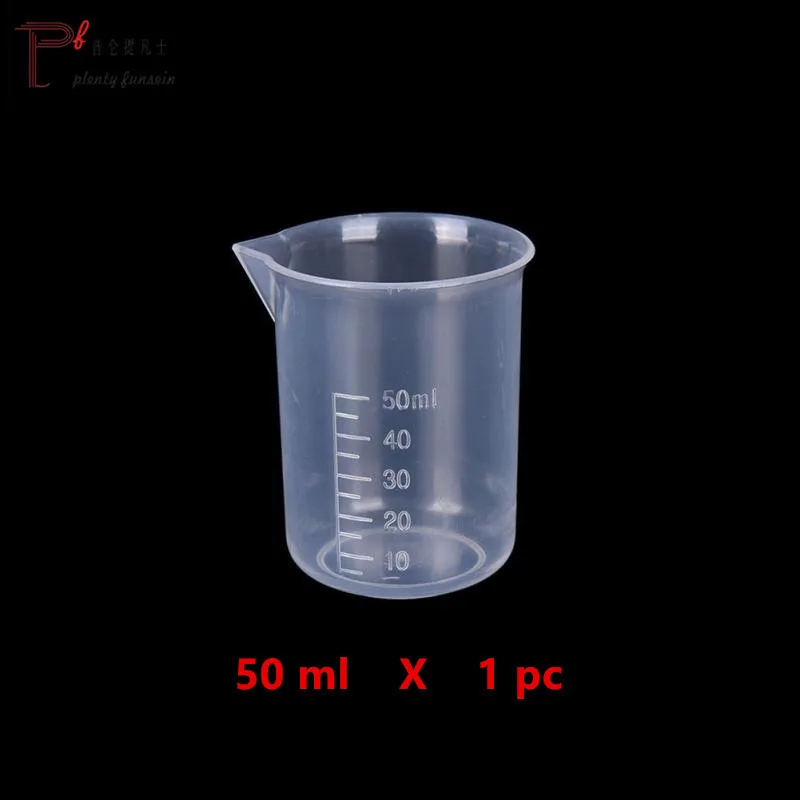 1 Pc 50ml 20 Вт, 30 Вт, 50/300/500/1000 мл утолщенной Пластик измерительная шкала чашка твердого английского фарфора поверхности прозрачный Еда Класс стакан Кухня молока Чай сока - Цвет: 1 Pc 50ml