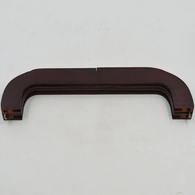 dark brown Скидка 55% твердый деревянный материал DIY сумка ручка аксессуары оптом деревянная рамка для сумки китайская фабрика деревянная рамка под кошелек - Цвет: dark brown