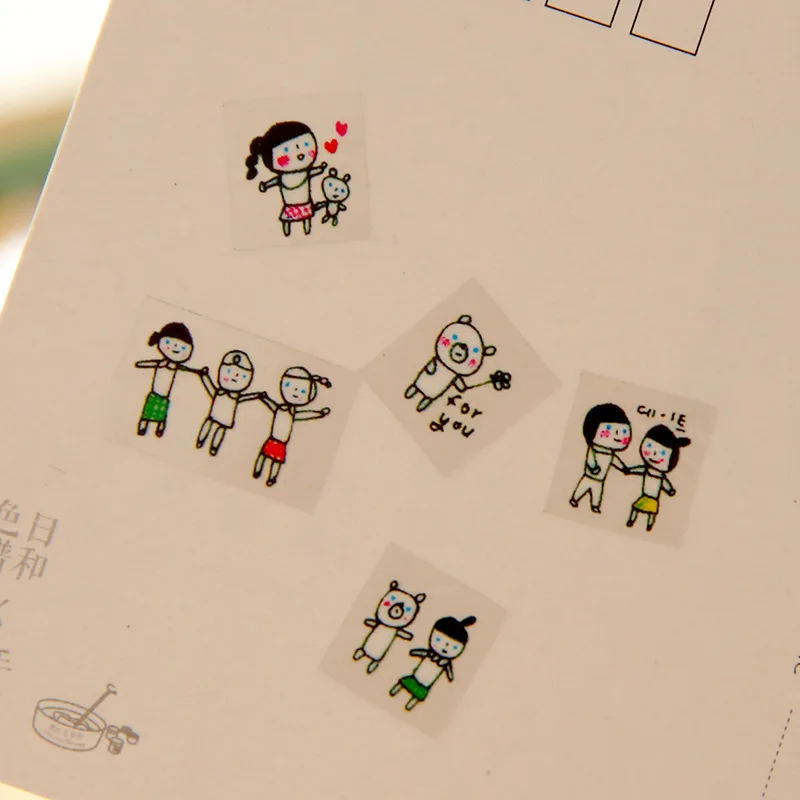 6 листов/комплект Творческий каракули Декоративные Васи наклейки для