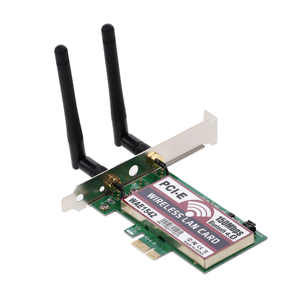 150 Мбит/с Беспроводная BT Wifi LAN сеть PCI Express Разъем адаптер карта с 2 дБ антенна для