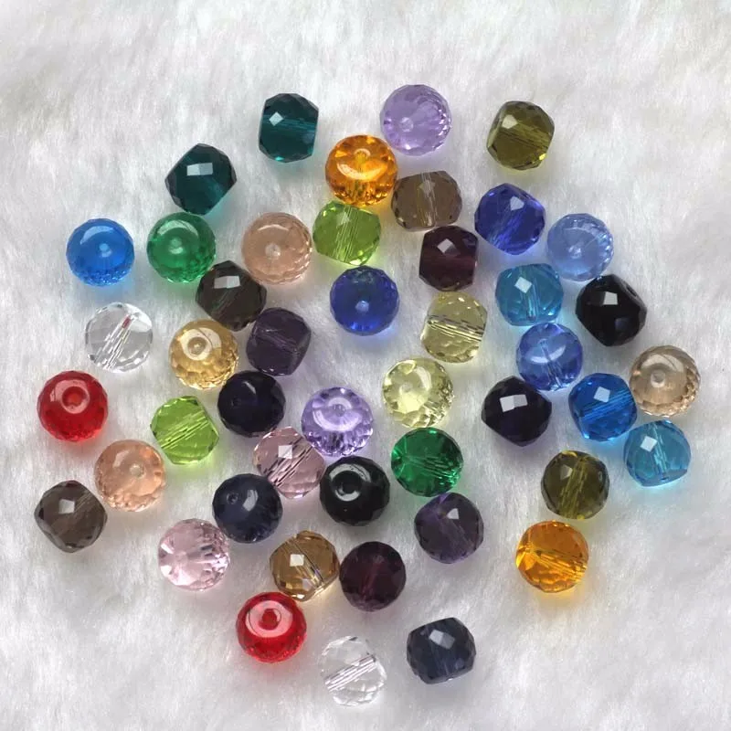 Стеклянные бусины свободного покроя зеленый прозрачный граненый 8x6 мм 100 шт.