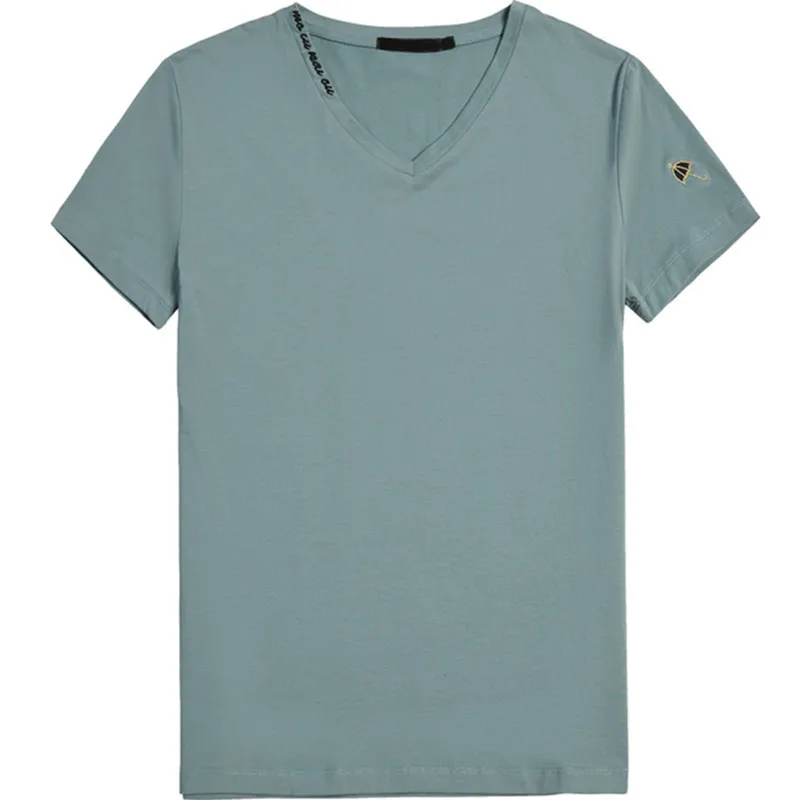 Женская футболка тонкая из чистого хлопка с треугольным вырезом 2019|Футболки| |