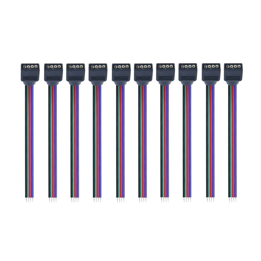 10 шт. светодиодный соединительный кабель 4pin разъем для 5050 3528 3014 SMD RGB полосы