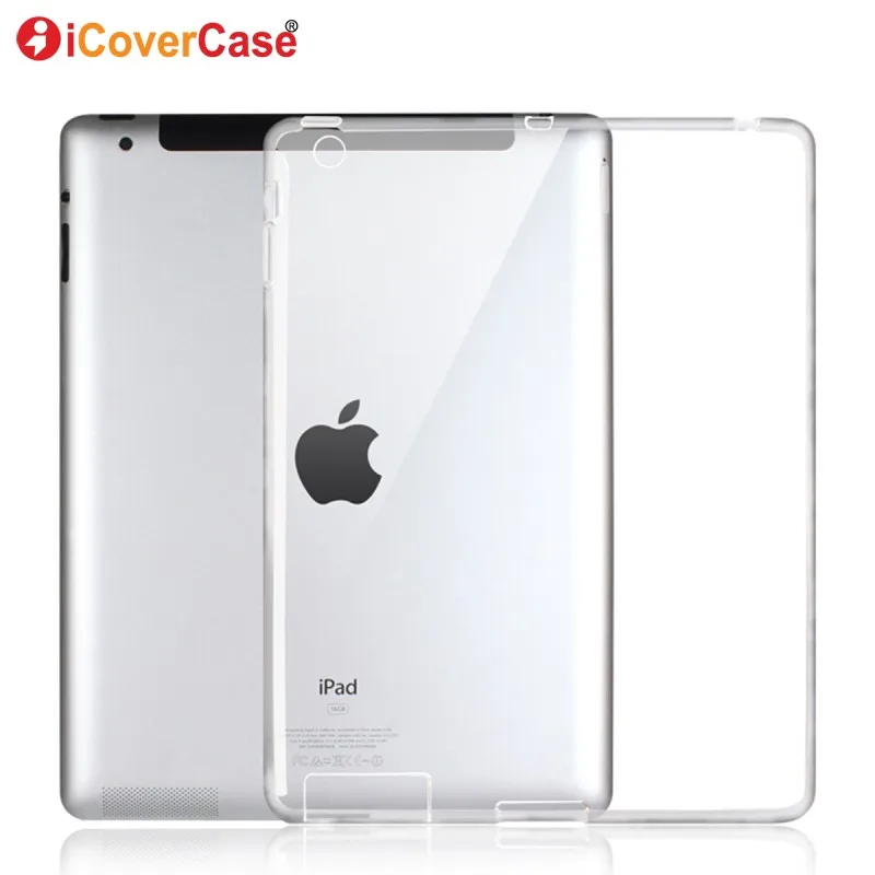 Защитный чехол для Apple iPad 4 3 2 iPad4 силиконовые чехлы прозрачный цвет мягкая кожа
