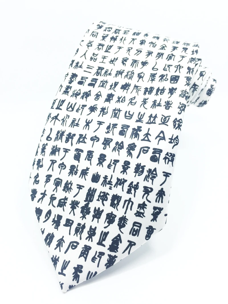 Китайский каллиграфический галстук с буквенным принтом для мужчин китайский