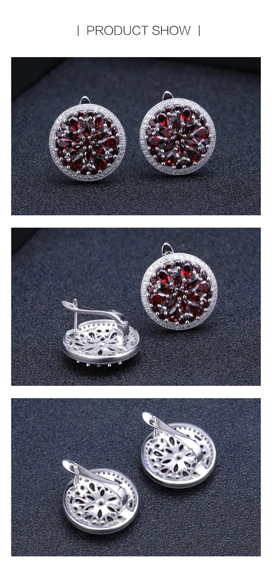 GEM'S BALLET 7.76Ct натуральный красный гранат драгоценный камень серьги для женщин обручальные 925 пробы серебряные серьги-гвоздики хорошее ювелирное изделие