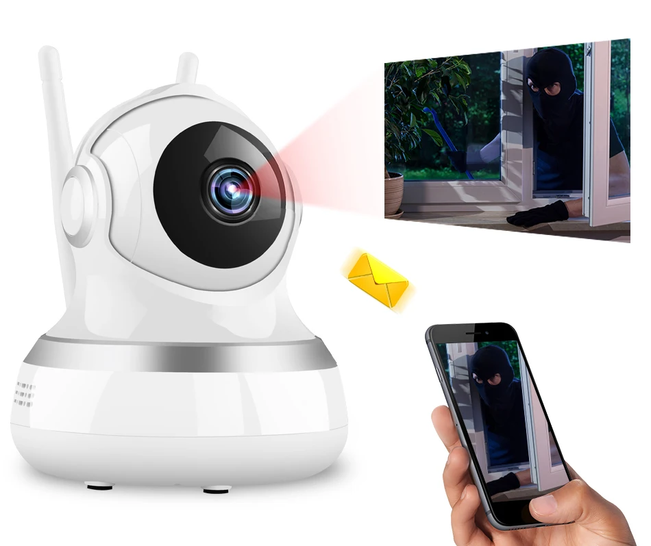Беспроводная IP камера Wi-Fi камера камеры безопасности HD камера видеонаблюдения P2P поддержка карты памяти для хранения H.264 андроид радионяня интеллектуальная камера
