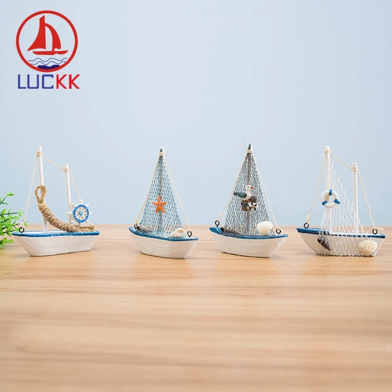 Деревянная модель корабля LUCKK 14 см ручной работы в стиле ретро домашний
