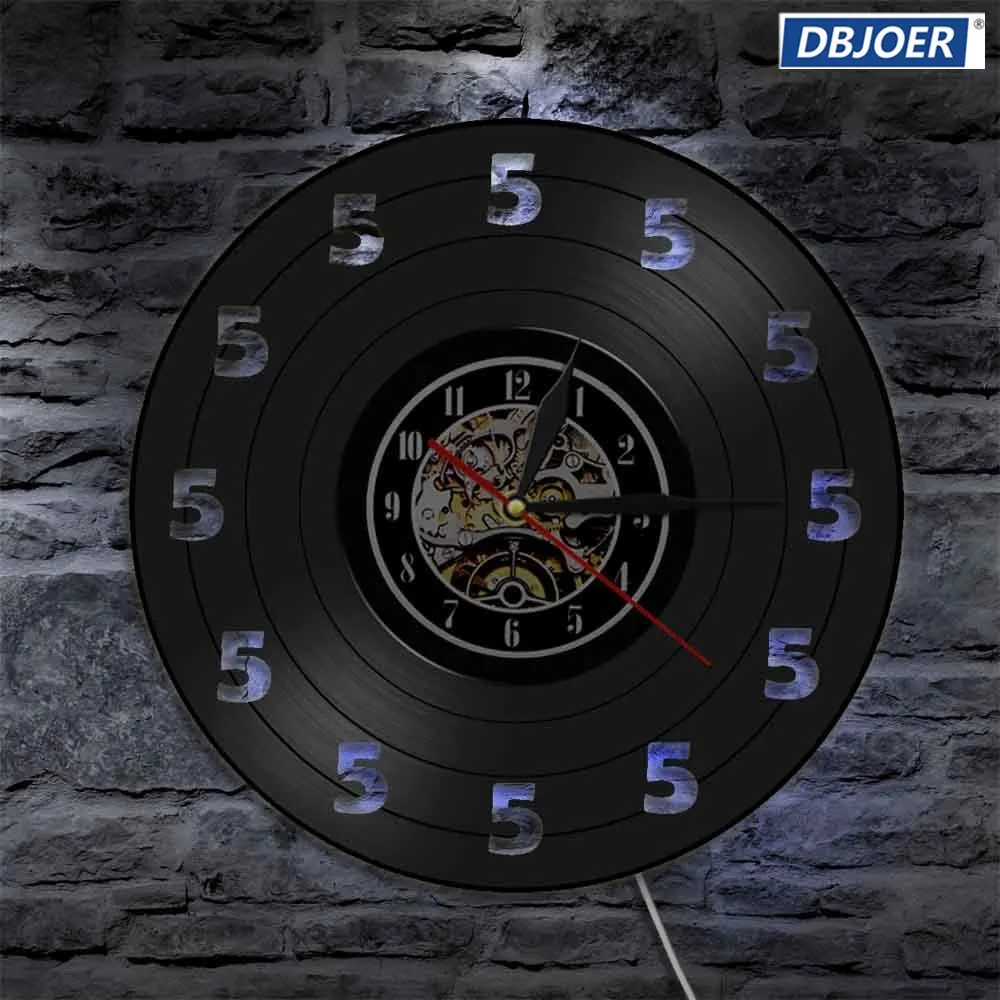 Античный светодиодный настенный светильник с изображением пяти часов