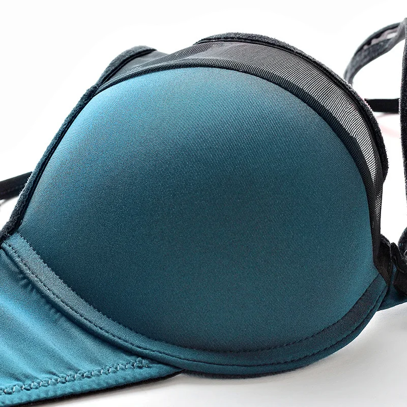 GORGEOUS FAIRLY 2017 New Sexy Women Gather Push Up Bra Deep V Underwire 3/4 Cup Brassiere Bow Solid Underwear | Женская одежда