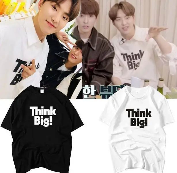 Kpop seventeen HOSHI think big простая футболка с круглым вырезом и короткими рукавами для sumemr