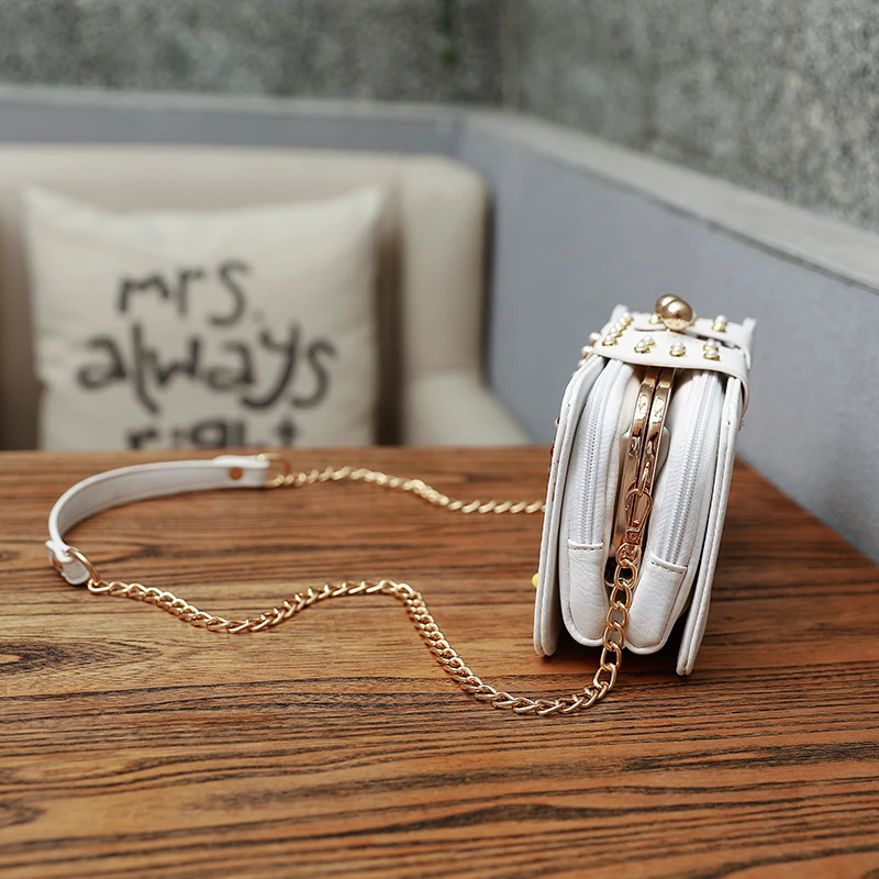 Women Pu Leather Purses and Handbags Ladies Hand Bags Floral Embroidery Doctor Bag Chain Shoulder Messenger Crossbody Bolsa | Багаж и