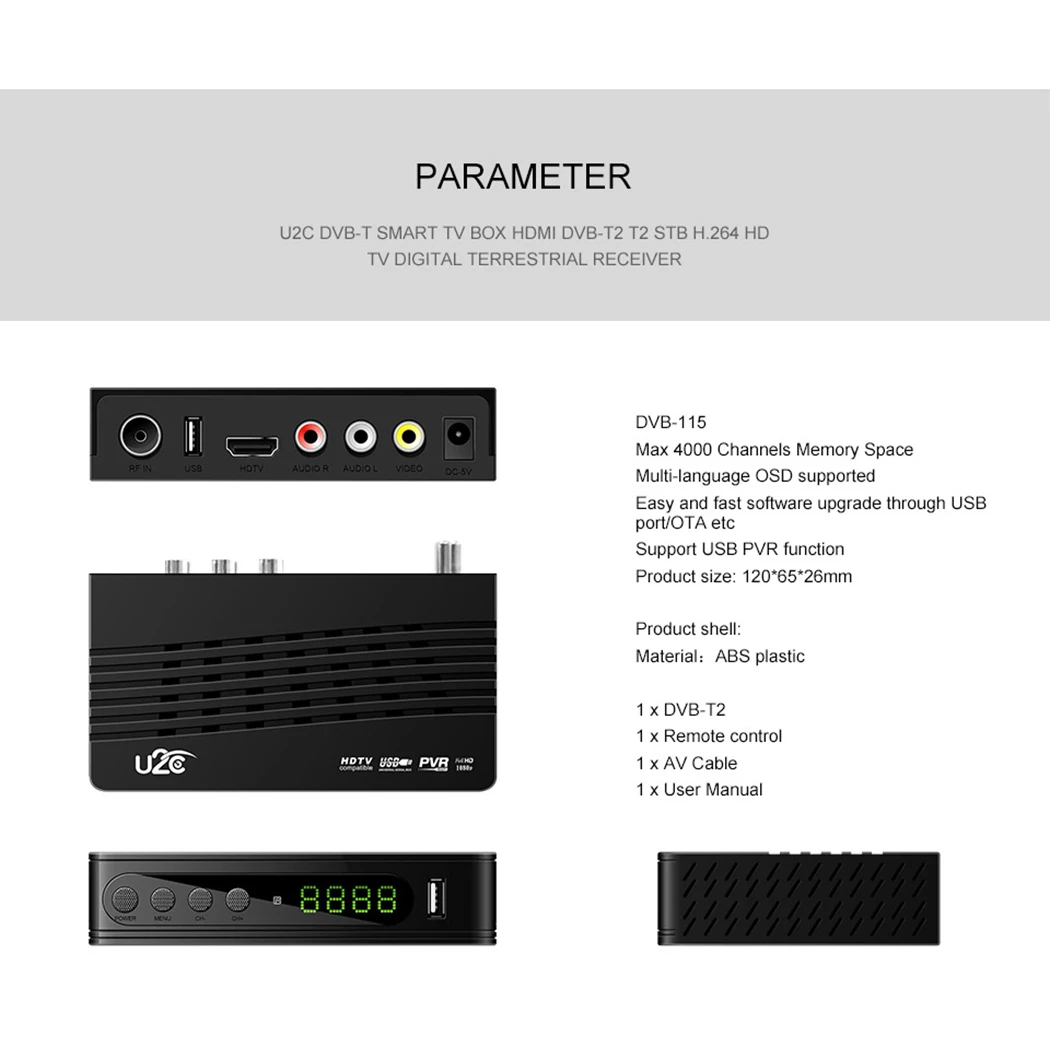 U2C dvb t2 tv tuner тв приставка для России тюнер Wifi receiver vga цифрового iptv HD TV Box c Служба