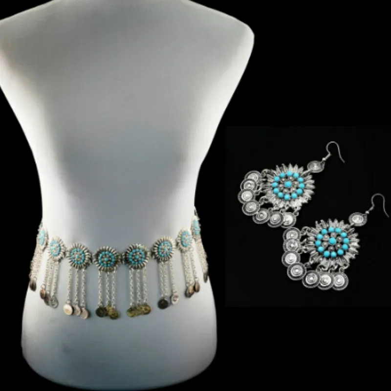 Турецкая винтажная Цыганская монета кисточка для танца живота пояс цепочка на