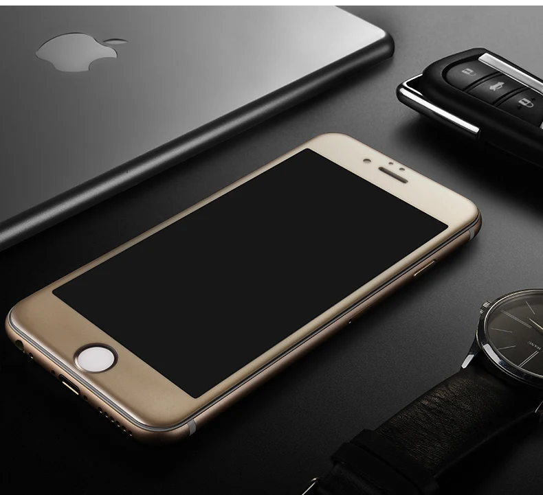 Гладкое закаленное стекло из углеродного волокна с 3D изогнутыми краями для iPhone 6