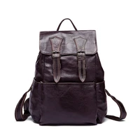 backpack genuine leather man woman shoulder bag travel bolsa feminina school bags high capacity oil wax leather fashion gift s